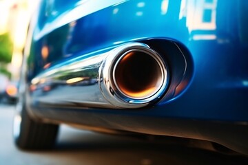 Close-up of the exhaust pipe of a modern car. Selective focus.