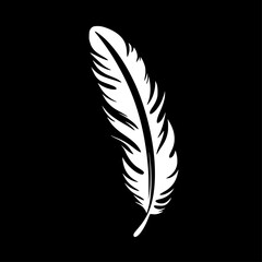 Feather - Minimalist and Flat Logo - Vector illustration