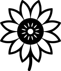 Flower | Black and White Vector illustration