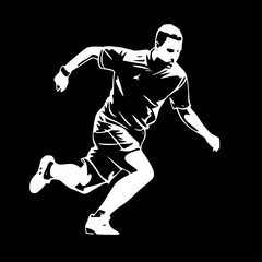 Naklejka premium Football - Black and White Isolated Icon - Vector illustration