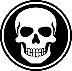Skeleton - Black and White Isolated Icon - Vector illustration