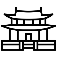 GYEONGBOKGUNG PALACE filled outline icon,linear,outline,graphic,illustration