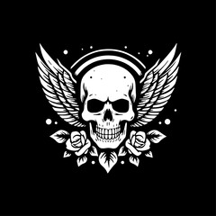 Skull - Minimalist and Flat Logo - Vector illustration