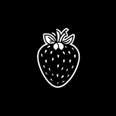 Strawberry | Black and White Vector illustration