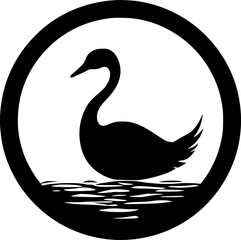 Swan | Black and White Vector illustration