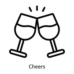 Cheers vector  outline Icon Design illustration. Event Management Symbol on White background EPS 10 File