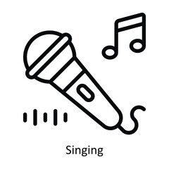 Singing vector  outline Icon Design illustration. Event Management Symbol on White background EPS 10 File