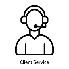 Client Service vector  outline Icon Design illustration. Event Management Symbol on White background EPS 10 File