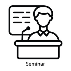 Seminar vector  outline Icon Design illustration. Event Management Symbol on White background EPS 10 File