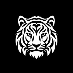 Tiger | Black and White Vector illustration