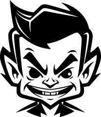 Vampire - Black and White Isolated Icon - Vector illustration