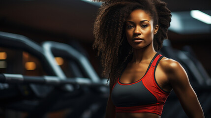 African-American fit female athlete