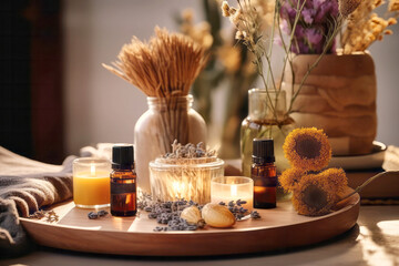 Massage and wellbeing items for healthy treatment