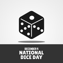 national dice day, greeting card, poster, social media post, 4 December.