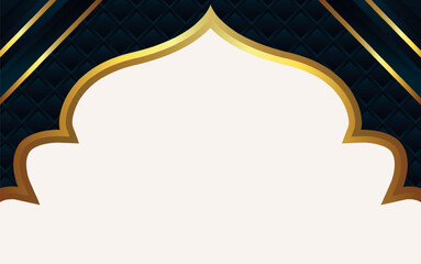 Islamic luxury background with gold decoration with empty space for text