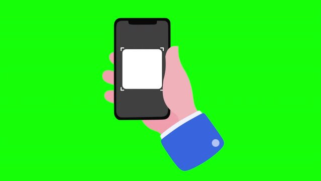 2d animation face id scanner on green screen