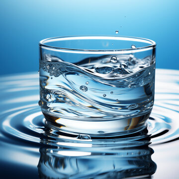 dull background image There is a glass of water. water in glass ripples