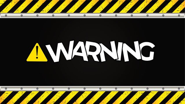 Animated Warning Sign With Text an symbol.warning sign text looping motion graphic.Suitable for you video content.