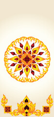 Vector illustration. Wallpaper iphone Thai art pattern or Line Thai background texture.