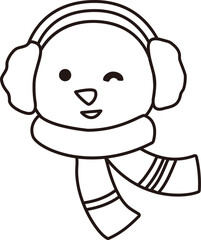 Obraz premium Snowman head outline