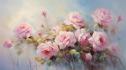 watercolor painting of roses, timeless elegance to interior decor, art galleries, or floral-themed
