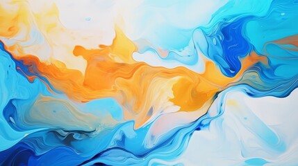 Abstract lite white background, wallpaper. Mixing acrylic paints - obrazy, fototapety, plakaty