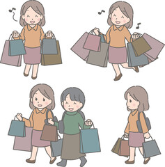 買い物をする若い女性（私服）