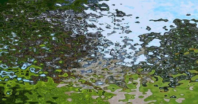abstract seamless looping video background animated stained - watercolor stained liquid paint effect - color grey green sky blue