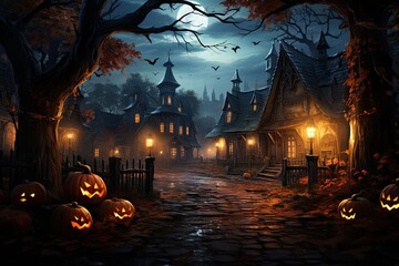 halloween night scene
