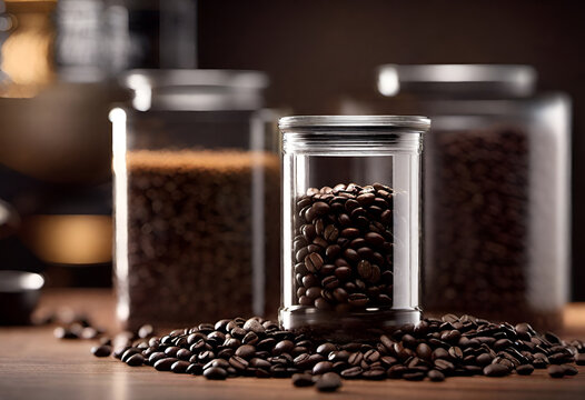 coffee beans close up in jar