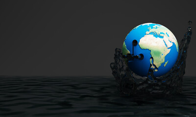 World Water Day Concept. Every Drop Matters. Saving water and world environmental protection concept- Environment day and earth day. 3d rendering
