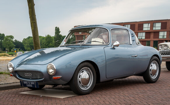 Lelystad, The Netherlands, 18.06.2023, Vintage sports car DKW Monza from the 1950s at The National Oldtimer Day