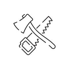 Woodcutter line icon. Log, wood, wooden icon outline style for your web design