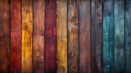 Old Distressed Wood Slat Background Wallpaper for Product Placement Advertisement. Painted Stained Weathered Sea Ocean Boards. 16:9 Aspect Ratio.