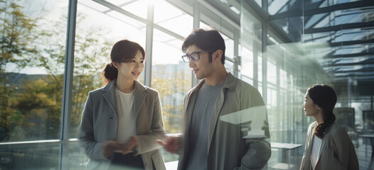 A group of asian college / university students or young employees. Hand edited generative AI
