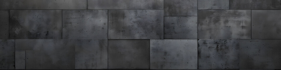 arafed wall made of concrete blocks with a black background Generative AI