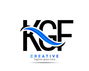 Creative KGF initial logo design and template. Unique letter KGF logo design brand identity