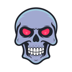 Human skull mascot logo. Cartoon emblem. Vector illustration