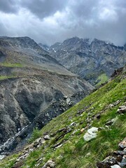 stone stream on the slope of a mountain in Georgia