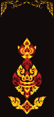 Vector illustration. Wallpaper iphone Thai art pattern or Line Thai background texture.