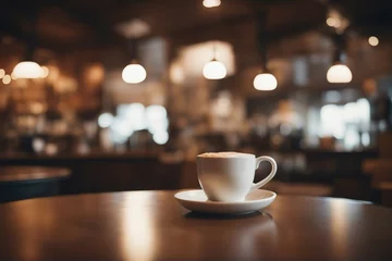 Fotobehang Blurred background image of coffee shop © ArtisticLens