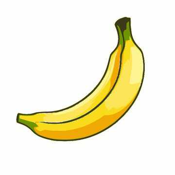 banana vector isolated on white background