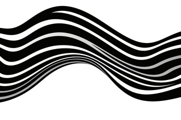 wave design with multiple stripes, abstract optical contemporary art vector illustration
