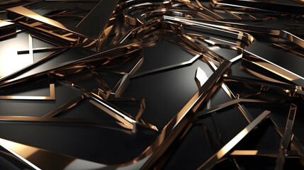 Fototapeta na wymiar futuristic design with metallic shapes and lines two generative AI