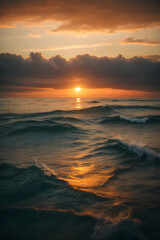 beautiful sea sunset at evening