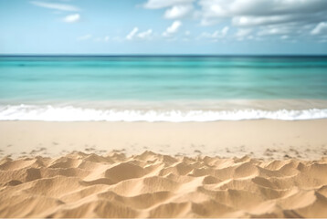 Fototapeta na wymiar beach with sand and turquoise sea background