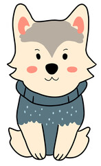 Dog wearing a scarf