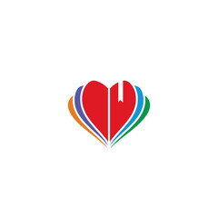 Heart and Book logo or icon design