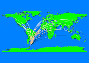 Naklejka premium Great Wall Station, Antarctica map - Concept map for Great Wall Station, Antarctica on World map. Suitable for export concepts. File is suitable for digital editing and prints of all sizes.