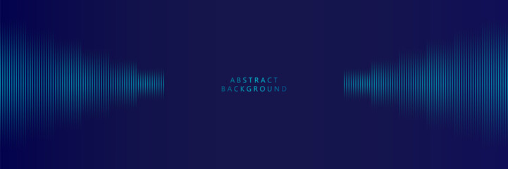 Abstract blue glowing lines shaped woven pattern on elegant blue background. modern concept.